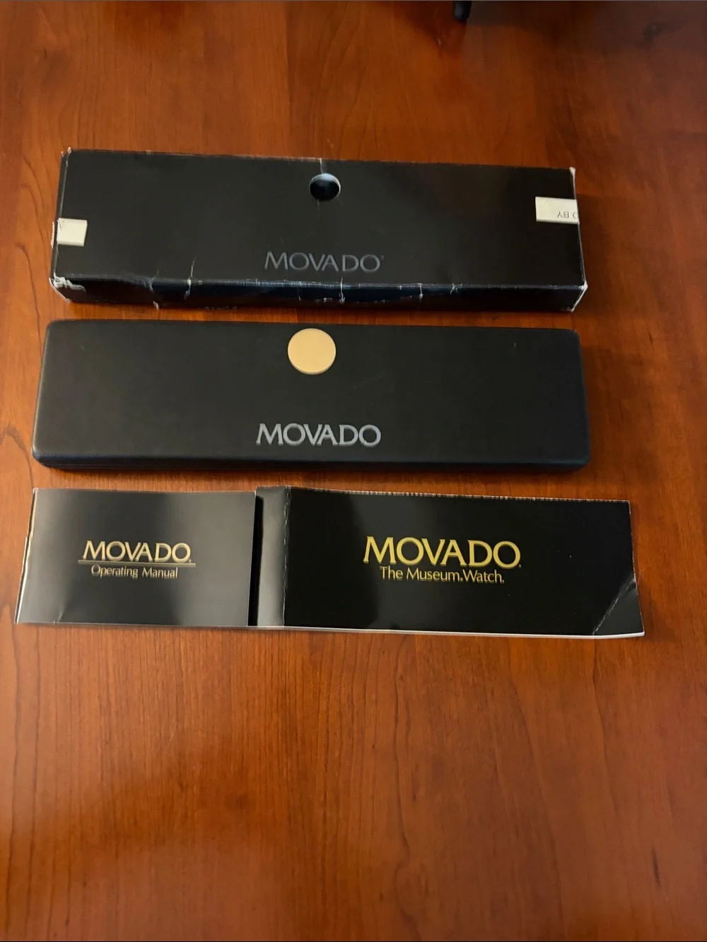 Movado Case Box and Paperwork. Moon phase literature. NO WATCH.